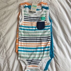 Carter's Striped Bodysuits - Orange, Blue, Green, Navy